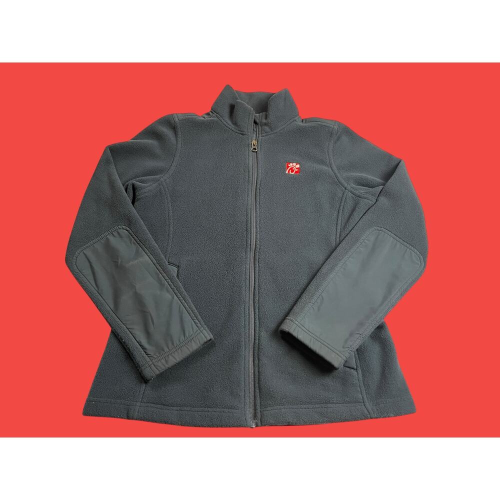 Chick-fil-A Team Style Fleece Jacket Womens Medium Dark Blue Gray Foodie